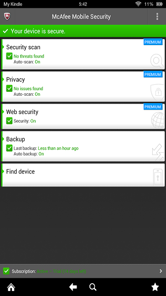 McAfee Security & Antivirus Free (Android)